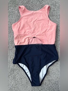 Cupshe Peach and Black One-Piece Swimsuit, Women’s, Size Medium